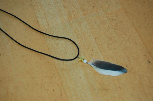 Basteln: Anhänger aus Papageien- und Sittichfedern zum Selbermachen